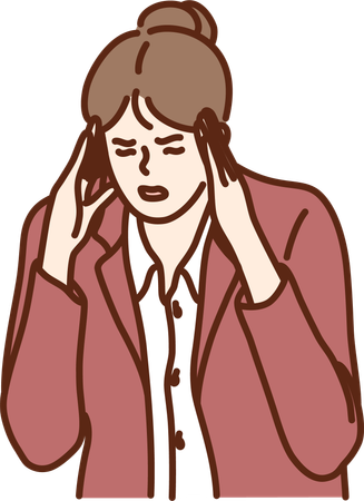 Employee have severe headache  Illustration