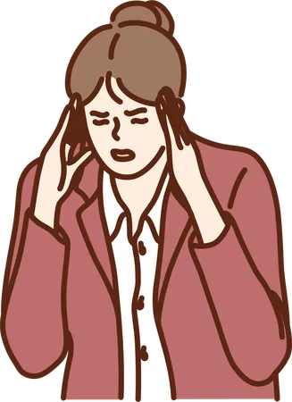 Employee have severe headache  Illustration