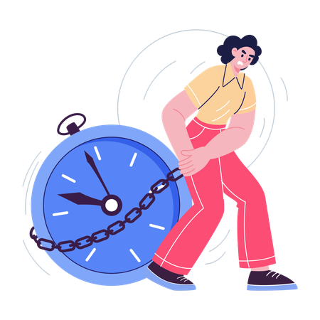 従業員の時間負担  イラスト