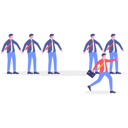 従業員は群衆とは異なるユニークな資質を持っている  イラスト