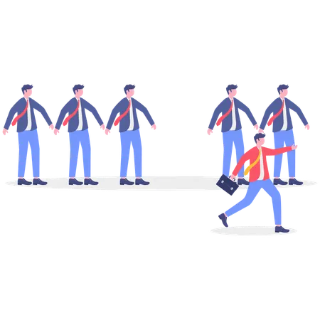 従業員は群衆とは異なるユニークな資質を持っている  イラスト