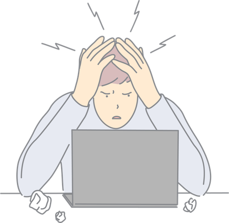 Employee Having Headache  Illustration