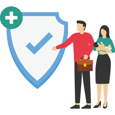 Employee having health insurance  Illustration