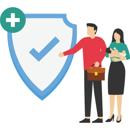 Employee having health insurance  Illustration