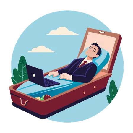 Employee having overwork death  Illustration