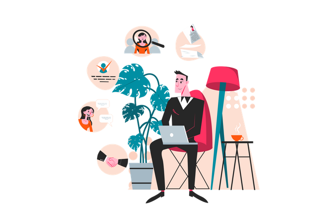 Employee hiring process  Illustration