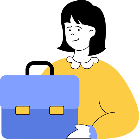 Employee holding office bag  Illustration