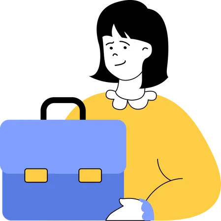 Employee holding office bag  Illustration