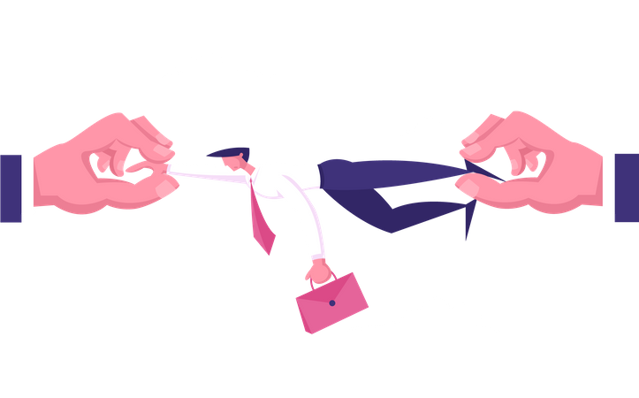 Employee in a work deadline situation  イラスト