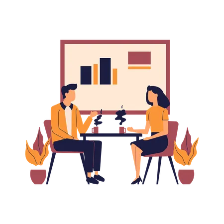 Employee in Meeting  Illustration