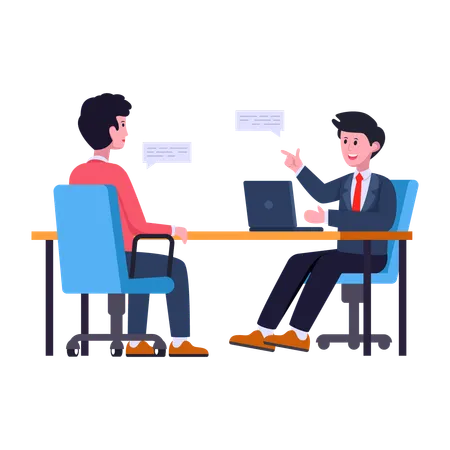 A Handy Illustration Of Interview In Flat Style Illustration