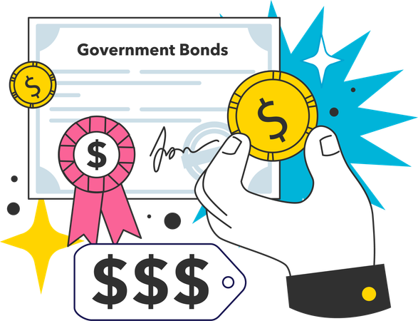 Employee invests in government bonds  Ilustração