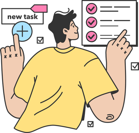Employee is adding new task to the list  Illustration