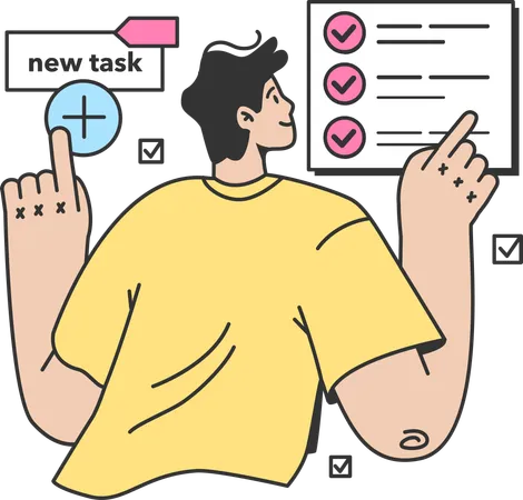 Employee is adding new task to the list  Illustration