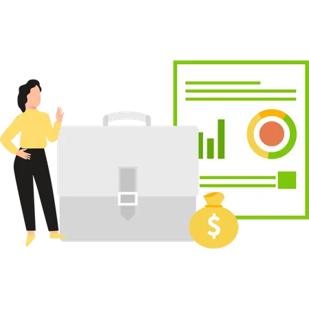 Employee is analyzing analytics data  Illustration