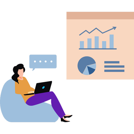 Employee is analyzing business analytics  Illustration