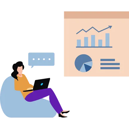 Employee is analyzing business analytics  Illustration