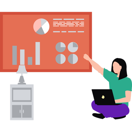 Employee is analyzing business data  Illustration