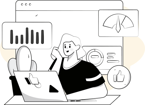 Employee is analyzing graphical data  Illustration