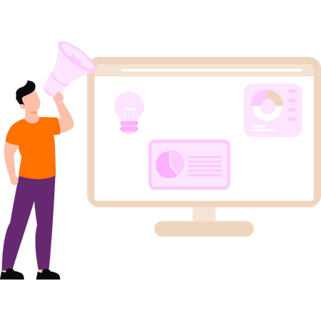 Employee is announcing marketing goals  Illustration