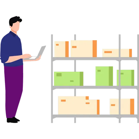 Employee is arranging delivery packages  Illustration
