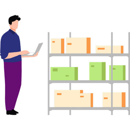 Employee is arranging delivery packages  Illustration