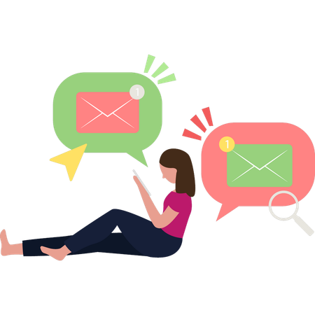 Employee is chatting online  Illustration