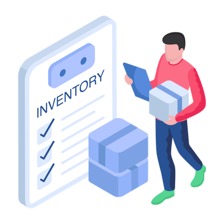 Employee is checking inventory  Illustration