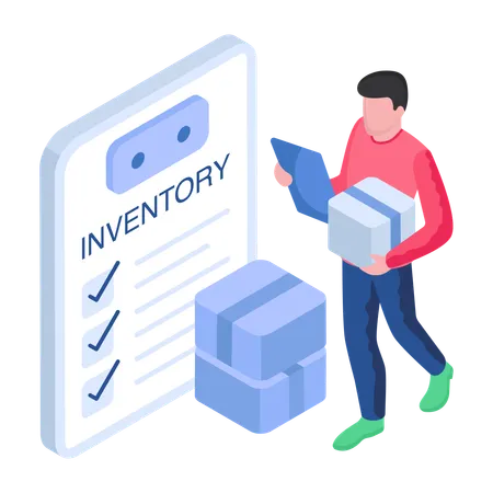 Employee is checking inventory  Illustration