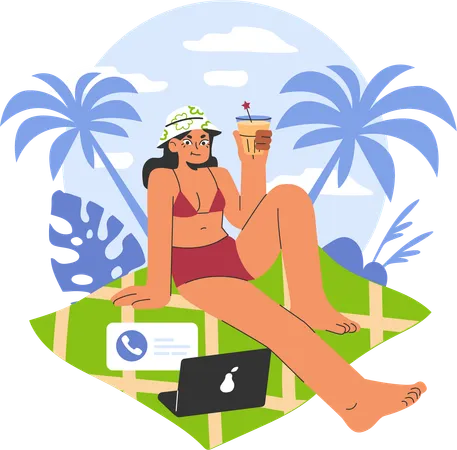 Employee is chilling on vacation  Illustration