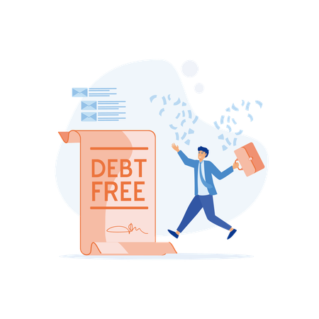 Employee is debt free  イラスト