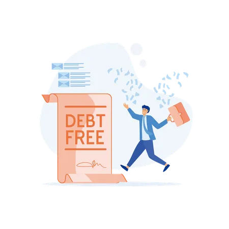 Employee is debt free  Illustration