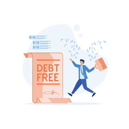 Employee is debt free  Illustration