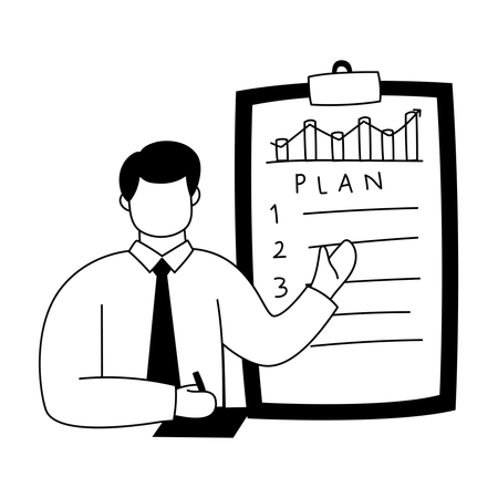 Employee is doing business planning  Illustration