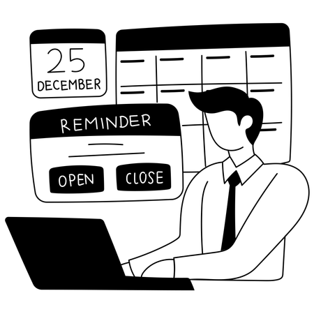 Employee is doing calendar event planning  Illustration