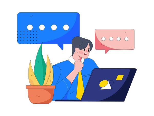 Employee is doing customer care support  Illustration