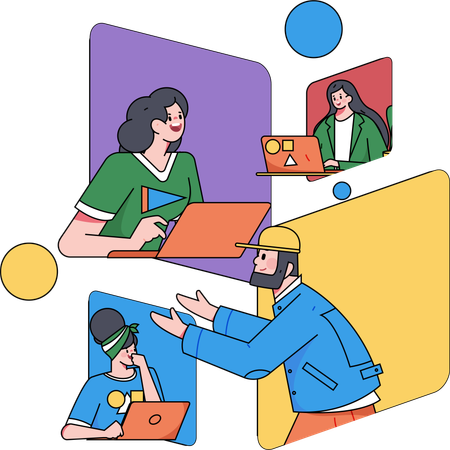 Employee is doing customer care support  Illustration