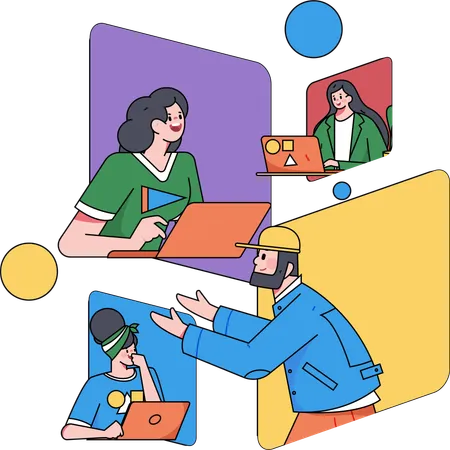 Employee is doing customer care support  Illustration