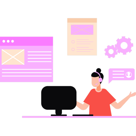 Employee is doing data monitoring  Illustration