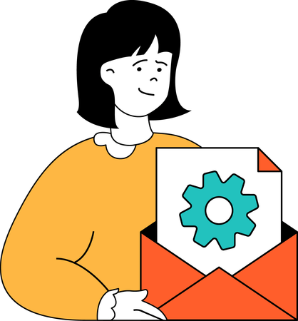 Employee is doing mail optimization  Illustration