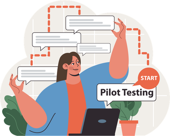 Employee is doing pilot testing  Illustration