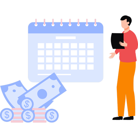Employee is doing schedule management  Illustration