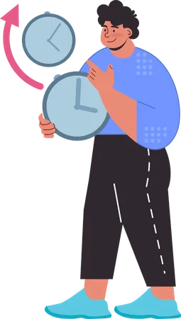 Employee is doing time management  Illustration