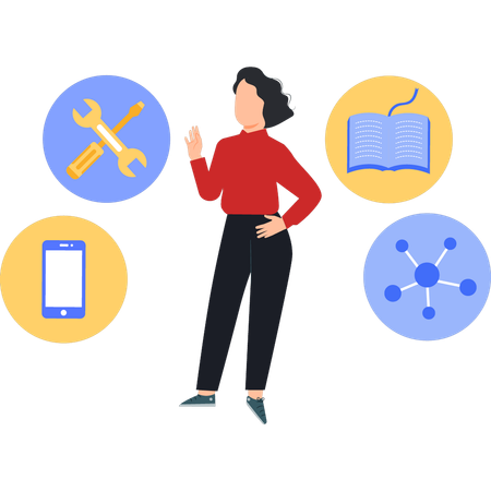 Employee is doing web monitoring  Illustration