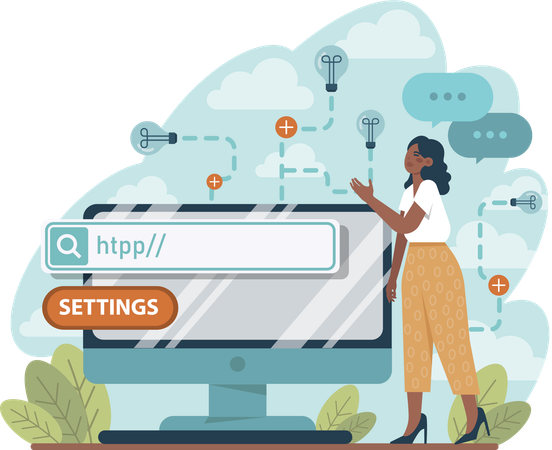 Employee is doing web search  Illustration