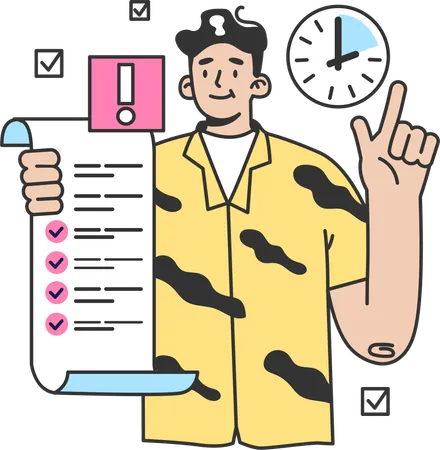 Employee is explaining business to do list  Illustration