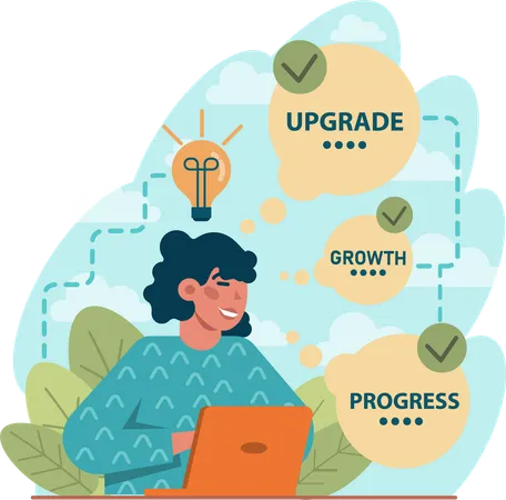 Employee is focusing on personal growth  Illustration