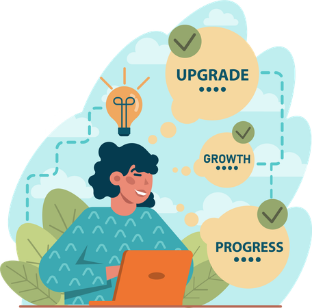 Employee is focusing on personal growth  일러스트레이션