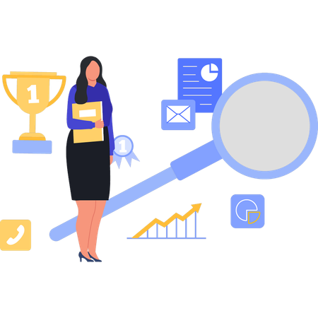 Employee is handling marketing business  Illustration