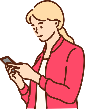 Employee is holding phone  Illustration